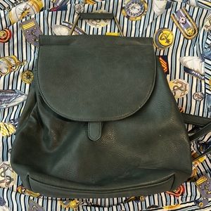 Antik Kraft Leather Backpack Olive/Deep Green